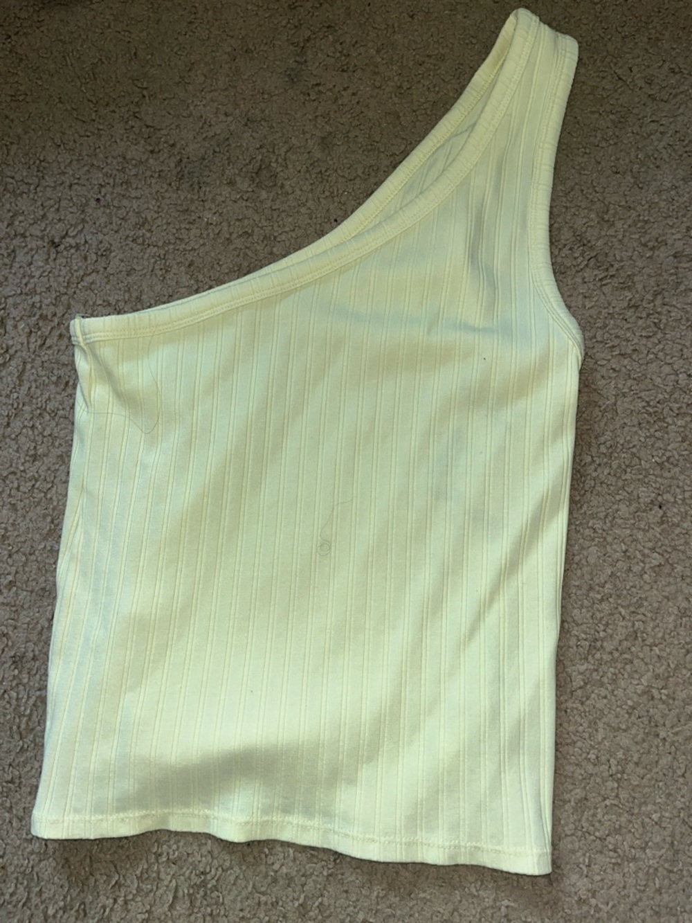 American Eagle Outfitters One-Shoulder Ribbed Tank - Light Yellow